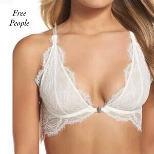 Free People You're So Great Ivory Front Center Clasp Lace Bra NWT Size 32B